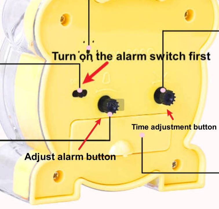 Children's Cartoon Bedside Alarm Clock Plastic Analog Desk Clock