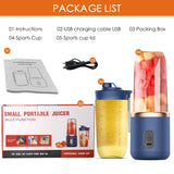 UPHUI Portable USB Rechargeable Blender: 6-Blade Mini Juicer for Shakes & Smoothies