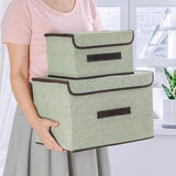 2-Pack Foldable Fabric Storage Bins, Portable Clothing Organizer Boxes for Dorm & Home