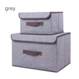 2-Pack Foldable Fabric Storage Bins, Portable Clothing Organizer Boxes for Dorm & Home