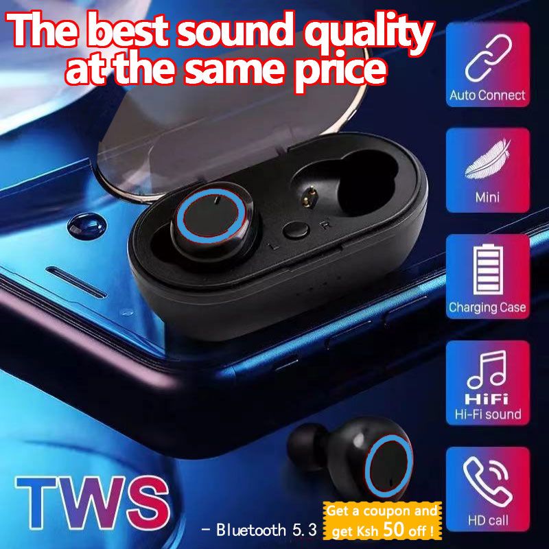Y50 Plus+ TWS Wireless Bluetooth Earbuds: Noise Cancelling, Touch Control, with Mic