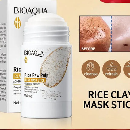 Bioaqua Rice Raw Pulp Clay Mask Stick 45g Deep Cleansing