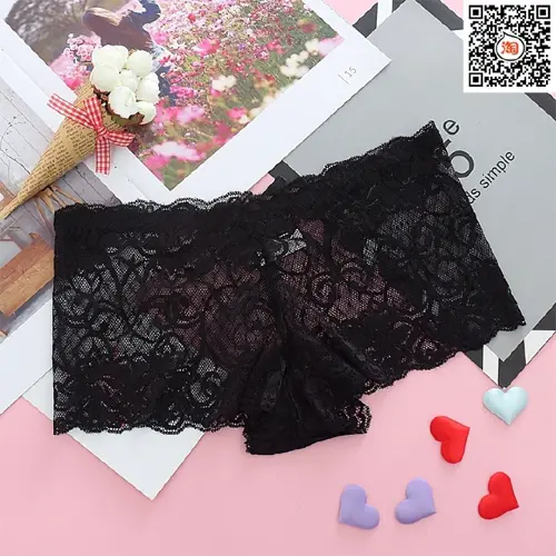 2-Pack Women's Lace Thong Panties: Comfortable, Low-Waist, Transparent Lingerie Briefs