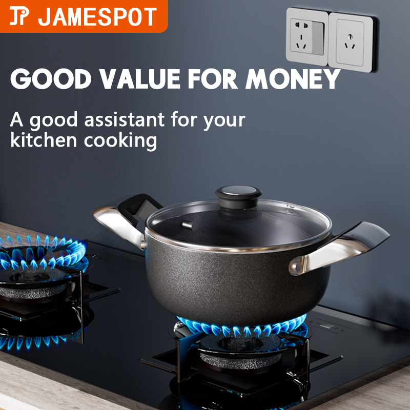 Jamespot 11-Piece Aluminum Non-Stick Cookware Set: Multi-Size Pots, Lids, Frying Pan