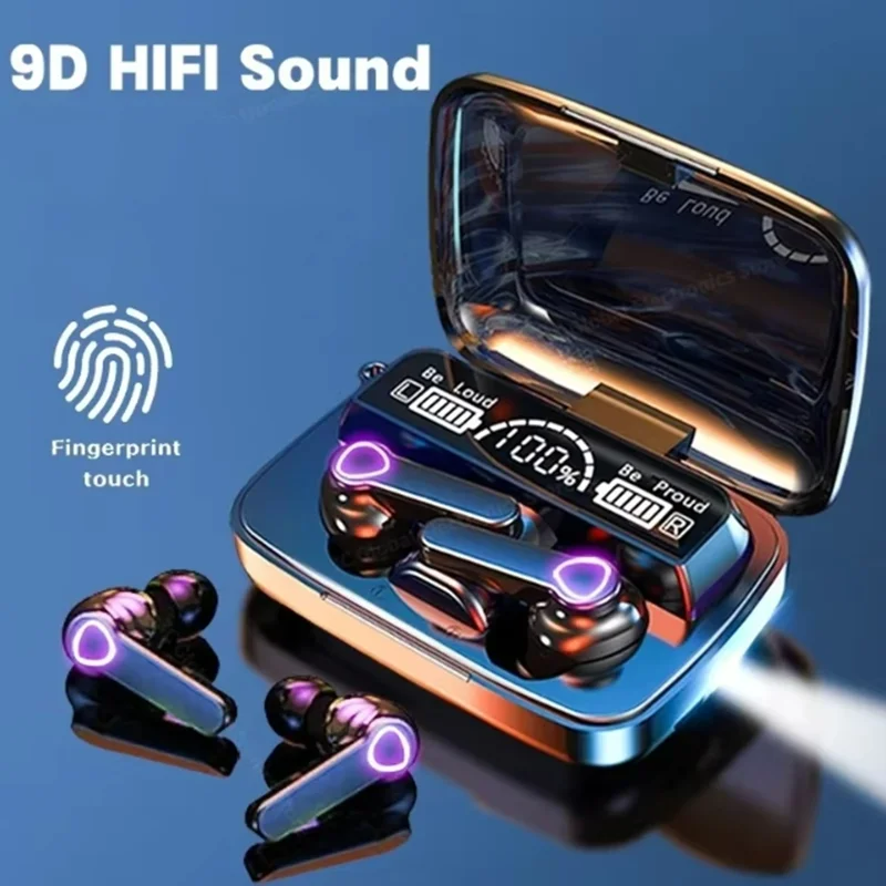 M19 TWS Wireless LED Bluetooth Earbuds with Power Bank & Noise-Cancelling