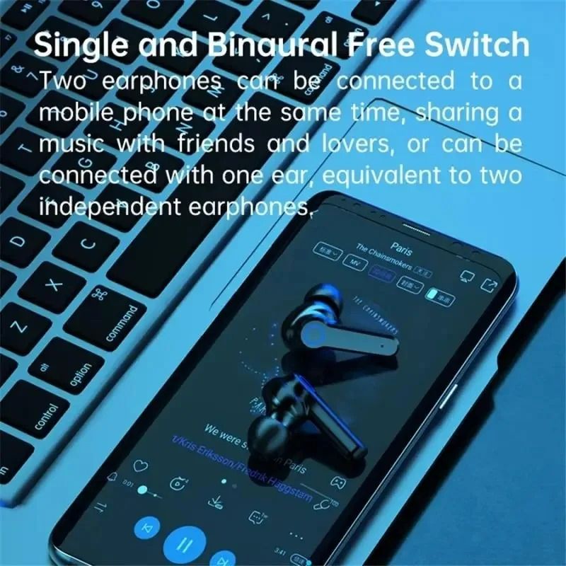 M19 TWS Wireless LED Bluetooth Earbuds with Power Bank & Noise-Cancelling