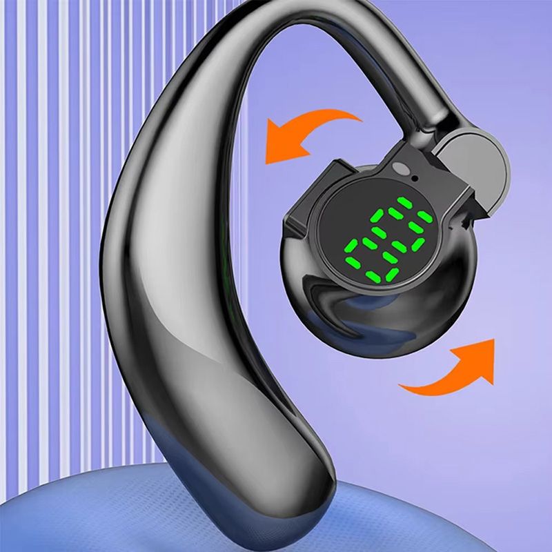 Bluetooth 5.4 Single Ear Earhook Noise Cancelling Sports Wireless Earbud Mic