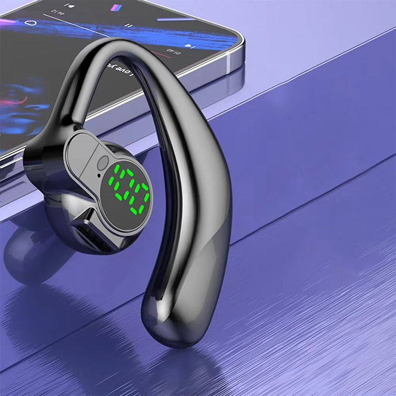 Bluetooth 5.4 Single Ear Earhook Noise Cancelling Sports Wireless Earbud Mic