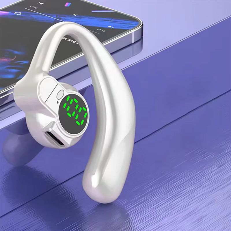 Bluetooth 5.4 Single Ear Earhook Noise Cancelling Sports Wireless Earbud Mic