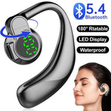 Bluetooth 5.4 Single Ear Earhook Noise Cancelling Sports Wireless Earbud Mic