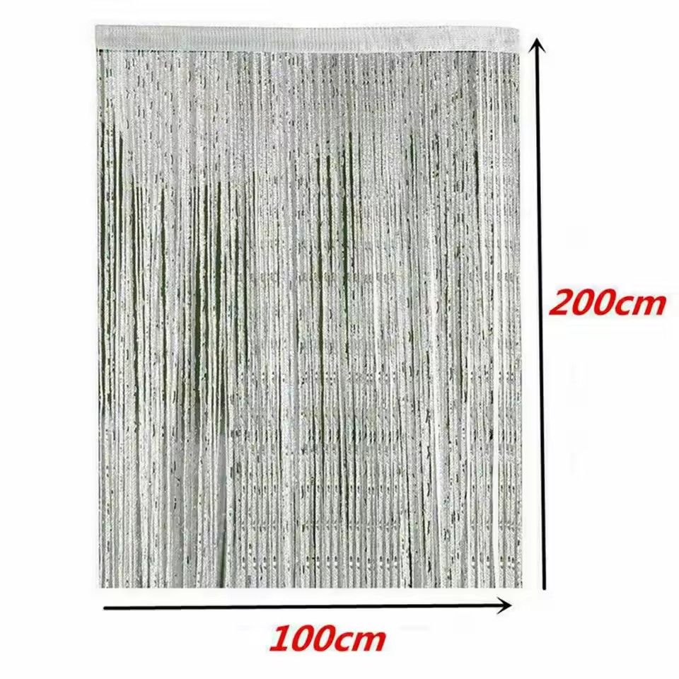 Shiny Tassel String Door Curtain Decorative Window Divider 100x200cm