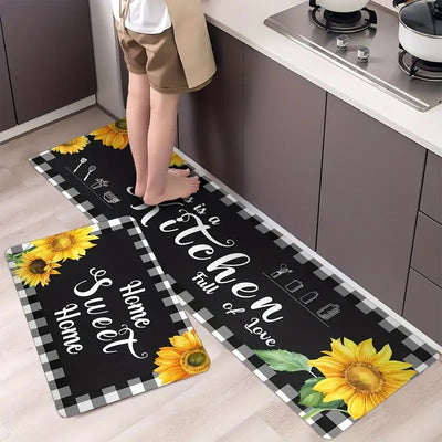 2-Piece Anti-Fatigue Kitchen Rug Set: Non-Slip, Dirt-Resistant Floor Mats