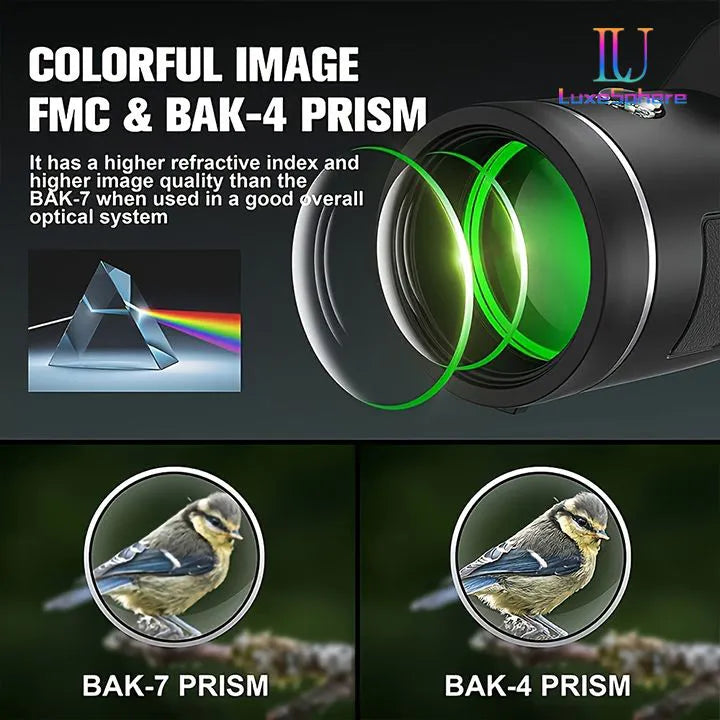 40X60 HD Professional Monocular Telescope Waterproof Compact Night Vision for Smartphone