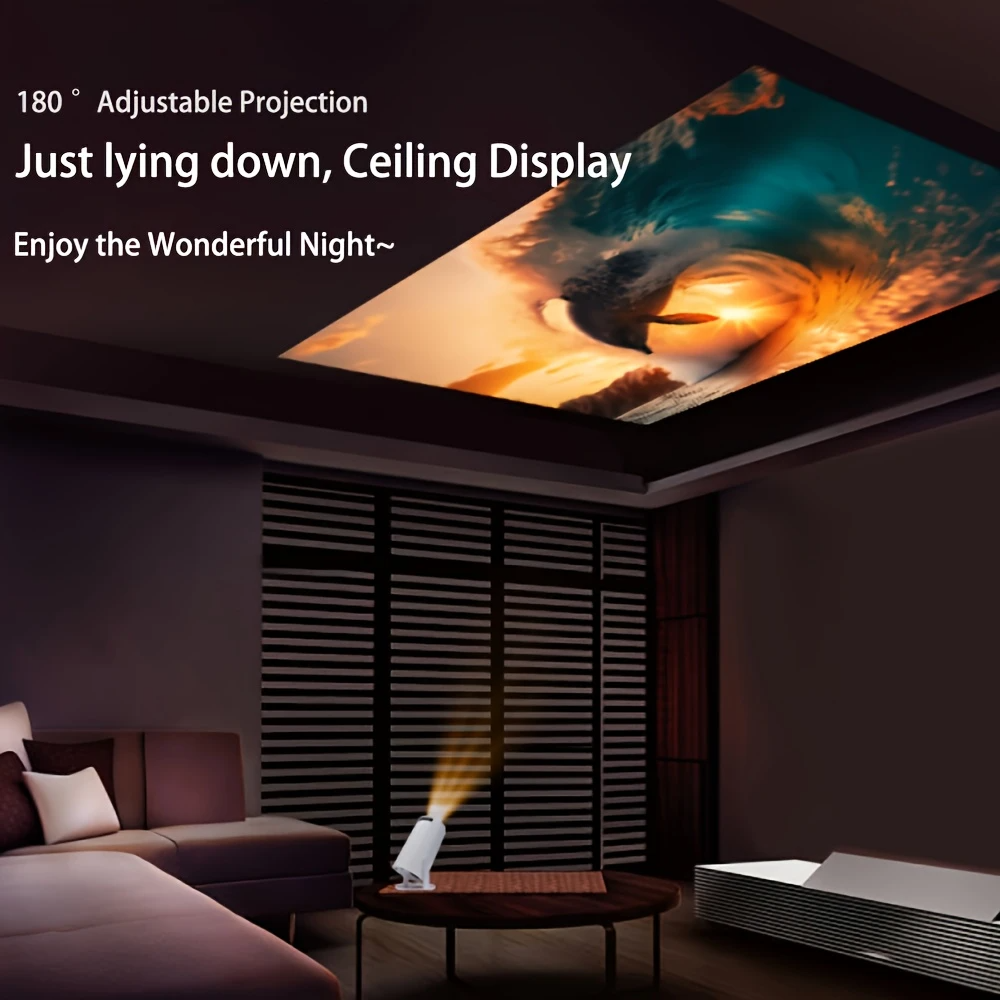 HY300 Pro Portable Smart Projector Android 11.0 150 ANSI White