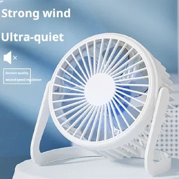 Compact Desktop Fan Pink-Gold Finish Portable Personal Cooling