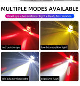 High Brightness Universal Motorcycle LED Headlight Fog Light Pair - Strobe, Waterproof