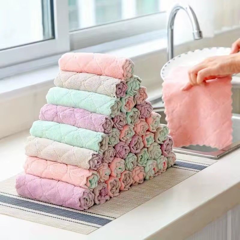 5-Pack Premium Microfiber Dish Cloths: Super Absorbent, High-Efficiency Kitchen Cleaning
