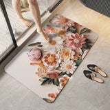 3D Oil Painting Diatom Mud Absorbent Bath Mat 16x24in