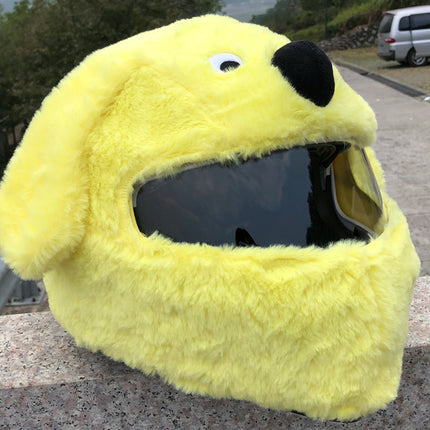 Helmet Protection Headgear  Full Helmet Cartoon Plush Panda Frog Puppy Unveiled Helmet Sports Car