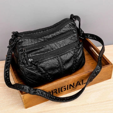 Fashionable Multi-Pocket PU Leather Women's Shoulder Handbag - Versatile Messenger Purse