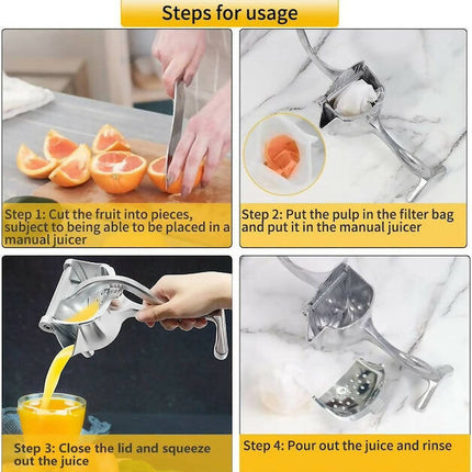 Multipurpose Metallic Manual Juicer, Lemon Squeezer Citrus Juicer Hand Press Heavy Duty Manual Squeeze, Juicer Extractor Tool