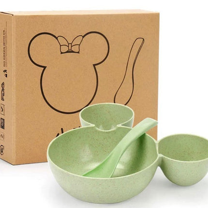 Wheat Straw, Children's Bowl, Cartoon, Wheat Chopsticks, Fork Spoon, Fruit Dish, Mickey's Bowl, Lovely Gift Set
