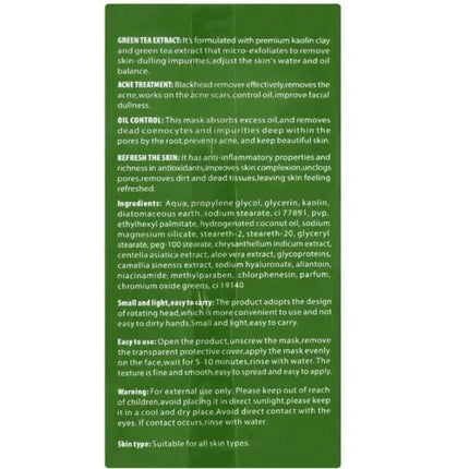 Dr. Rashel Green Tea Clay Stick Face Mask