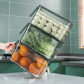 3L Acrylic Refrigerator Storage Container Box with Handle Organiser.