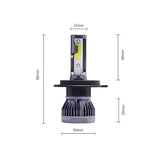 2-Piece H4 DC9-36V 36W 3000K 6000LM IP68 Car Motorcycle Mini COB LED Headlight Bulb