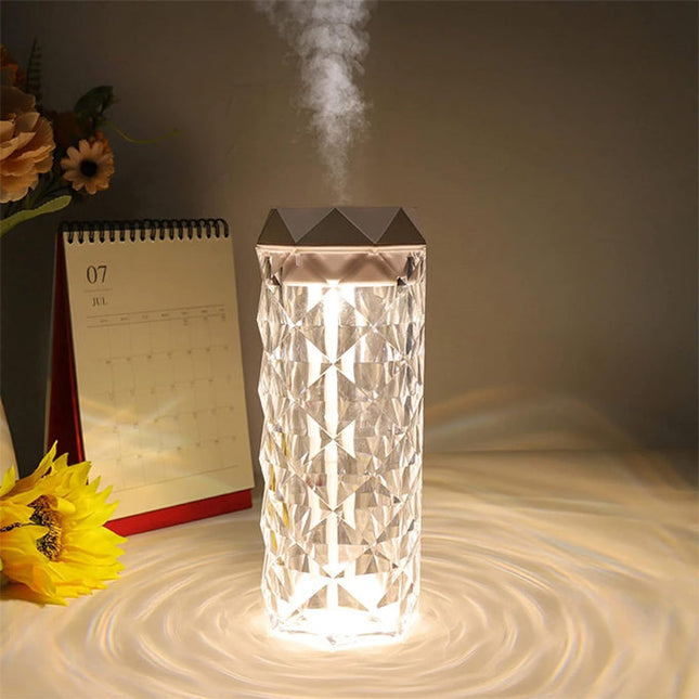 Crystal Lamp Humidifier, Cool Mist Humidifiers with 7 Colors Touch Control Night Light Noiseless Humidifier for Home, Office, Yoga