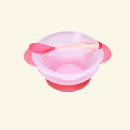 Silicone Baby Feeding Bowl + Spoon