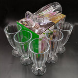 Sundabests 6-Piece High-Quality Round Glass Cups Set for Juice & Bar