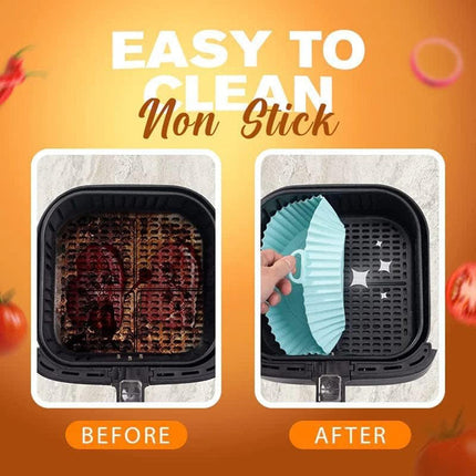 Air Fryer Silicone Baking Tray, Reusable Air Fryer Silicone Liners Round