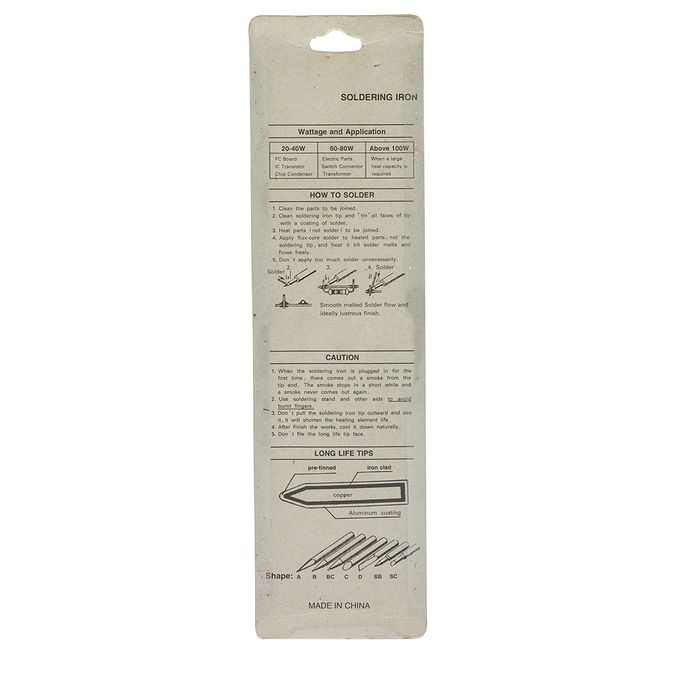 40W Electric Soldering Iron - Silver, Wood & Metal, 9.5 in Length, Ideal for PCB & Electronics