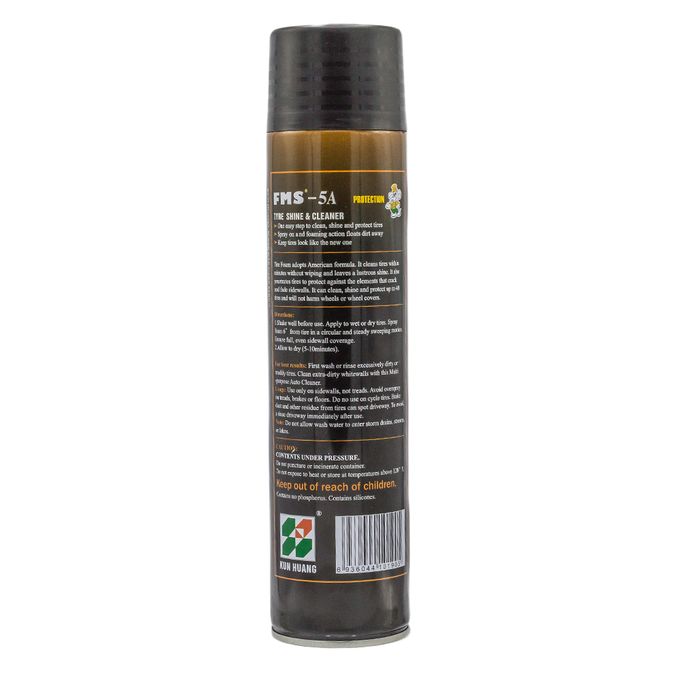 Tyre Shine Foam Cleaner Cleans Shines and Protects Vehicle Tyres Fms
