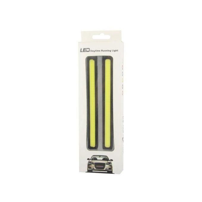 2 x 6W DIY White LED Daytime Running Light DRL Lamp 17cm Black