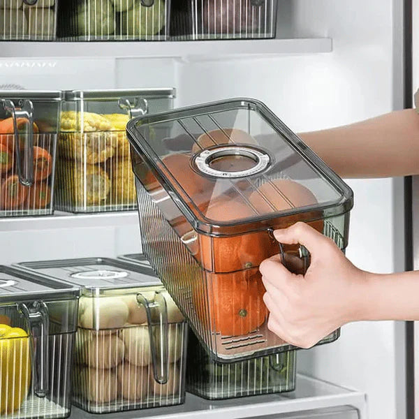 3L Acrylic Refrigerator Storage Container Box with Handle Organiser