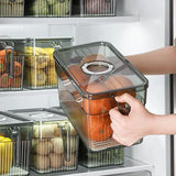 3L Acrylic Refrigerator Storage Container Box with Handle Organiser