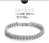 Elegant Rose Gold Roman Crystal Heart Chain Women's Bracelet - Fashion Bangle