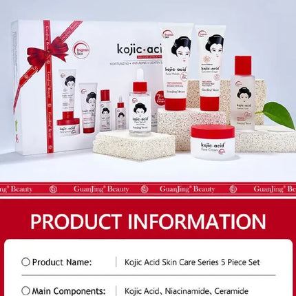 GuanJing Beauty Kojic Acid Skin Care Series 5 Piece Set