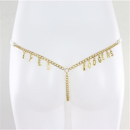 Exy Women Custom Thong With Letter Name Personality G-String Panties Underwear Waist Body Chain Lace Thongs Jewelry Gift