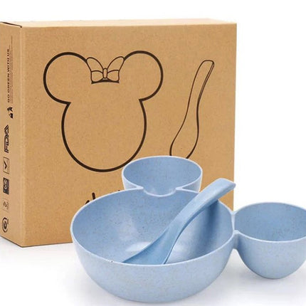 Wheat Straw, Children's Bowl, Cartoon, Wheat Chopsticks, Fork Spoon, Fruit Dish, Mickey's Bowl, Lovely Gift Set