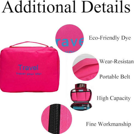 Large Capacity Oxford Material Make-Up/Toiletries Bag, Portable Shower Tote Bag, Large Waterproof Travel Makeup Bag