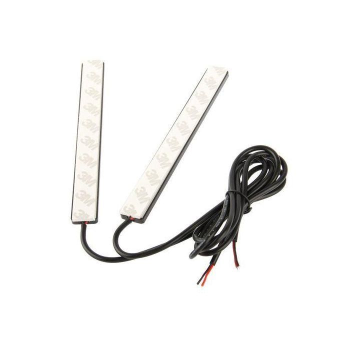 2 x 6W DIY White LED Daytime Running Light DRL Lamp 17cm Black