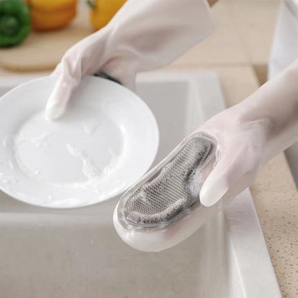 Magic Silicone Dish Washing Gloves with Wash Scrubber