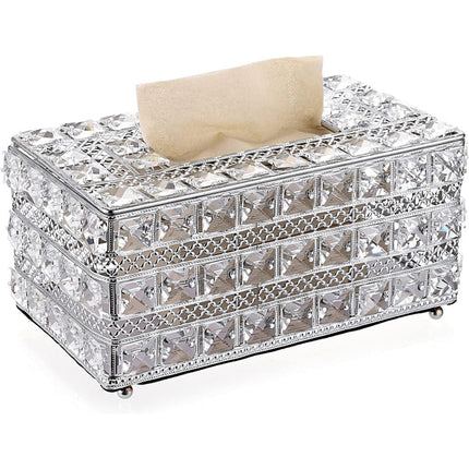 Crystal Tissue Box Napkin Holder Organizer