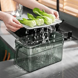3L Acrylic Refrigerator Storage Container Box with Handle Organiser
