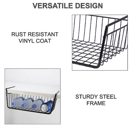 Under The Shelf Desk Table Mesh Rack Storage Organizer
