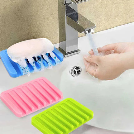 Silicone Soap Holder Self-draining Waterfall Anti-Slip Design