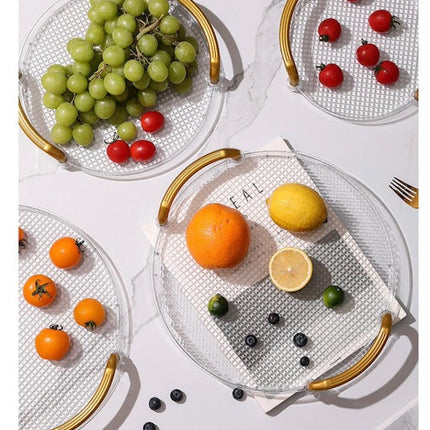 4 in 1 Acrylic Trays, Clear Acrylic Serving Tray, Toiletries Tray Serving Platters, Transparent for Coffee, Drinks